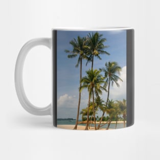 A palm lined beach in the tropics Mug